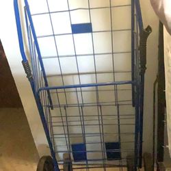 Folding Shopping Cart (Blue)