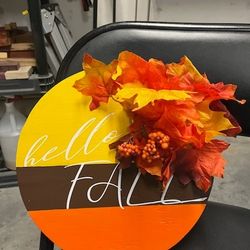Hello Fall Door Round