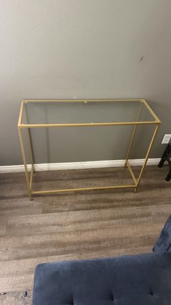 Gold & Glass Console Table — $60