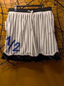 Nike Mens DNA Basketball Shorts White Black Pinstripe "1/2" NWT XXL Loose Fit