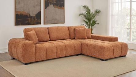 Sectional sofa Orange fabric, New Especial price