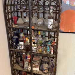 Antique Metal Bar/Curio Cabinet