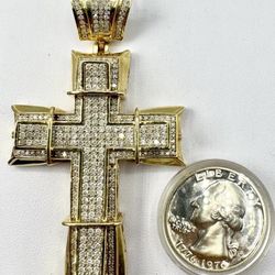 14K Pendant NATURAL DIAMONDS 3”