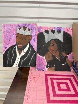 King and Queen Acrylic Paintings