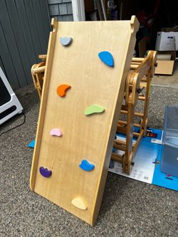 Solid montessori slide and climb toy