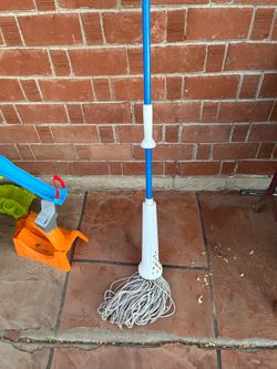 White and Blue Mop Cleaning Janitorial Supply