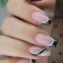 24-Pcs. Medium Coffin French Press-On Nails
