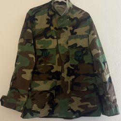 US Air Force Jacket Mens Medium Woodland Camo Cold Weather Field Coat Military