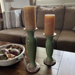 Pair Of Ceramic Candleholders