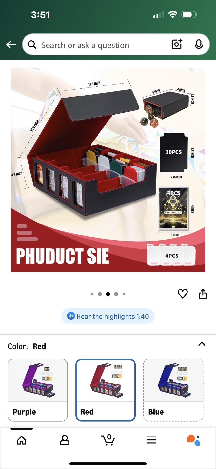 $15-3200+High-Capacity MTG Commander Deck Box)