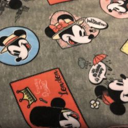 Minnie Mickey Mouse Fleece Fabric 36”x43