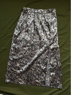 Animal print silk skirt