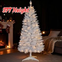 3ft Lighted Artificial White Christmas Tree | Leeheeyee Small Christmas Tree