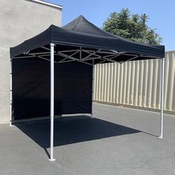 Brand New $120 Heavy-Duty 10x10 FT Canopy with (1 Sidewall) EZ PopUp Party Tent w/ Carry Bag (Red, Blue)