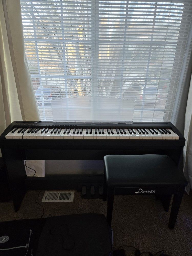 Yamaha digital Piano P-95 With Stand, Seat, Travel Case More