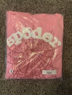 small pink sp5der hoodie