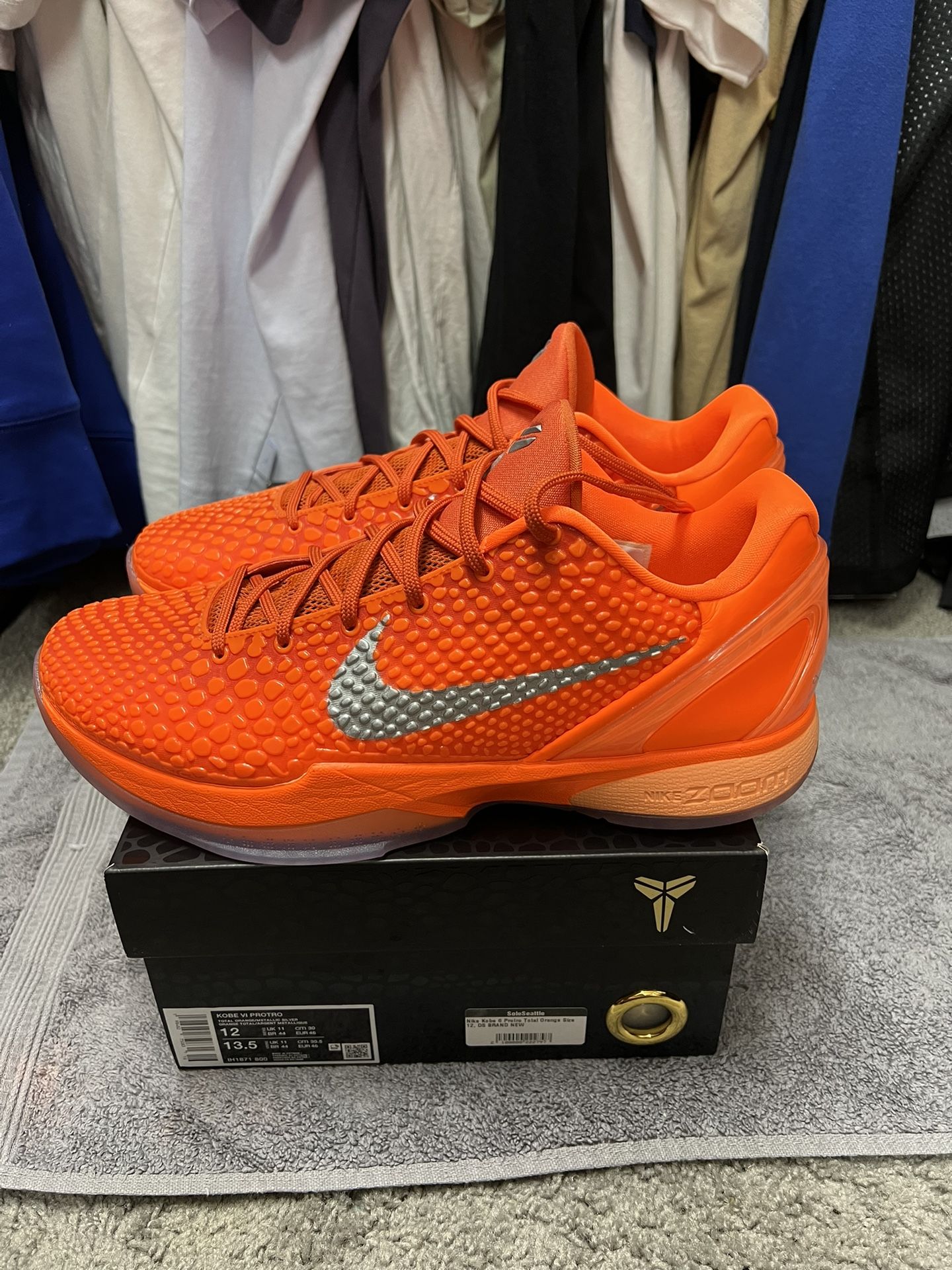 Nike Kobe Vi Protro “Total Orange” Size 12