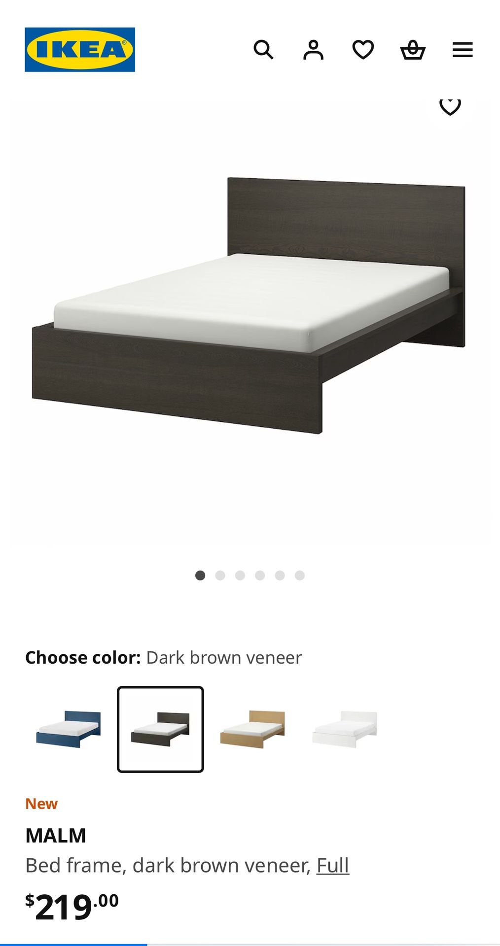 IKEA Malm Full Bed And Nightstand
