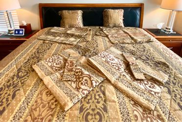 Luxury King Size Comforter Set With Curtains