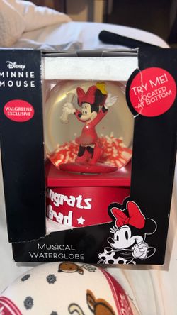 Disney Minnie Mouse Water globe Congrats Grad 