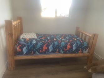 Wood Twin  Bed And Dresser 