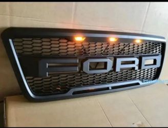 For Ford F150 Grill 2004 05 06 07 2008 F150 Raptor Style Front Mesh Grille W/LED