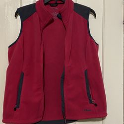 L.L.Bean Women’s Fleece Polartec Vest Pink&gray /Small