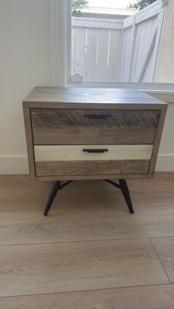 Mid-century modern mixed wood nightstands - set of 2!