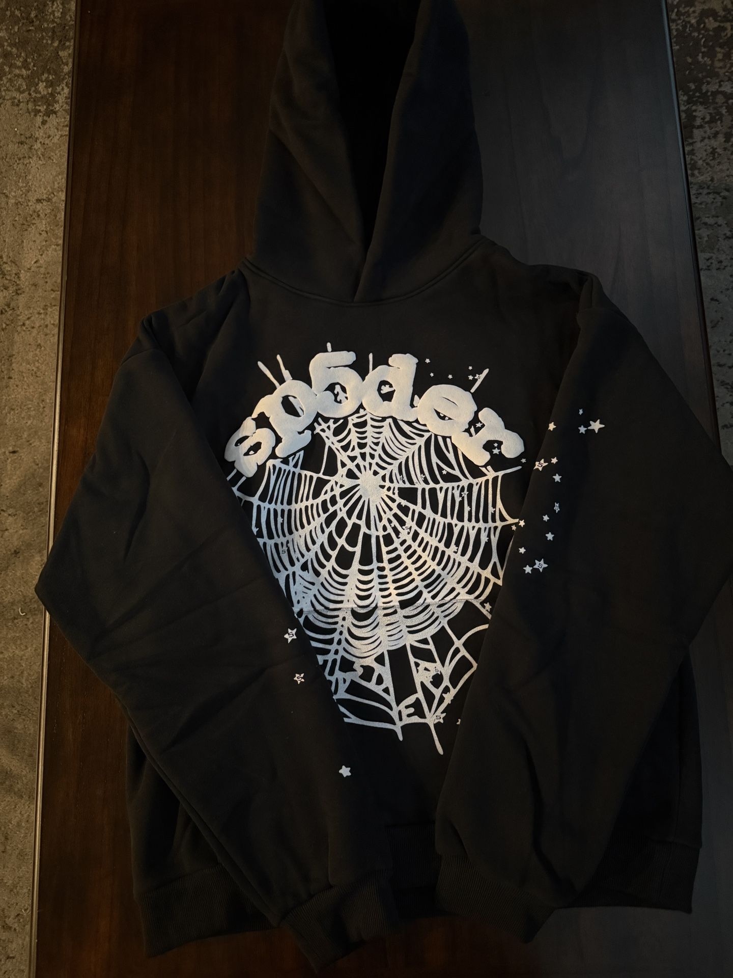 Black n White sp5der hoodie size L