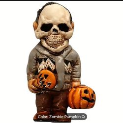 3" Skeleton boy figure with pumpkins
New. Comes in a box. Resin material. Great for Halloween and horror fans.