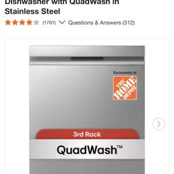 LG 24 in. Top Control Standard 48 dBA Dishwasher with QuadWash in Stainless Steel