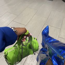 Blue Metallic Boots 