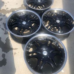 rims for a suv or truck. Black with chrome lip size 20