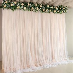 Champagne Backdrop Curtain Dual Layer- New