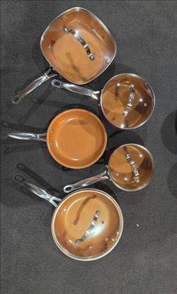 Gotham Copper Non-Stick Cookware Set with Lids