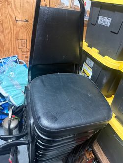 stackable metal/leather chairs qty 10