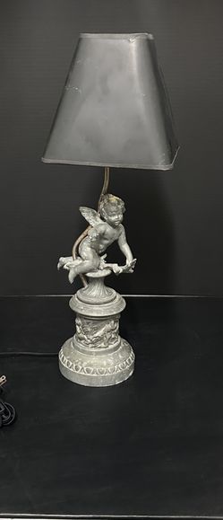 Cupid pewter lamp