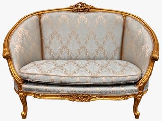 Gold French-Style Loveseat / Accent Sofa