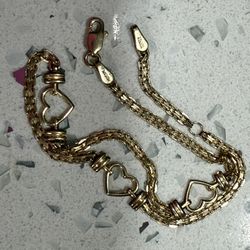 Real 14kl Gold Ankle Bracelet Expands From 9”to 10” Inch 