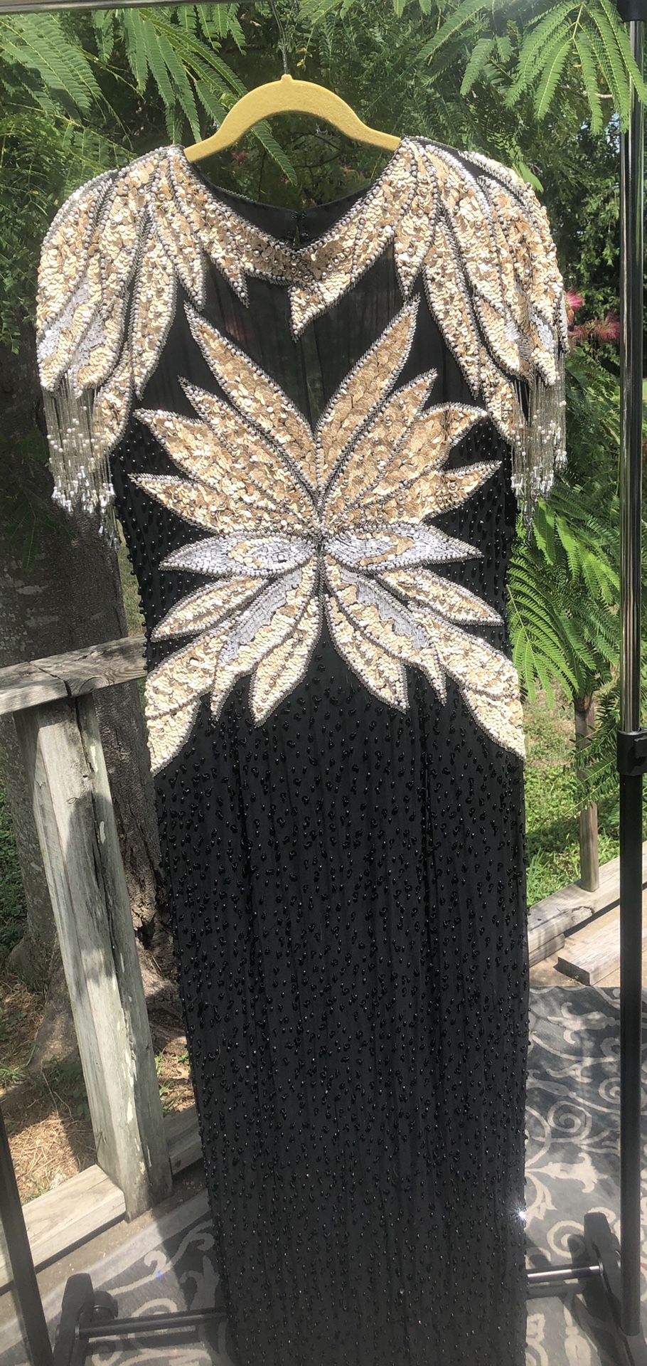 Vintage gold & black dress