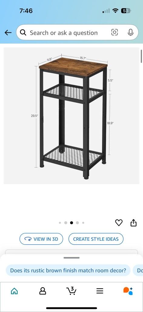 3-Tier Side Table