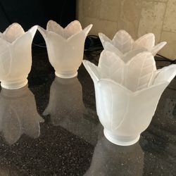 Frosted White Replacement Glass Shades Set Of 4 Tulips 