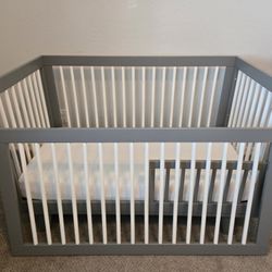Crib And  Dresser Credenza  Set-inckude Mattress