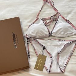 Burberry Mata Check-Trim Triangle Bikini Set