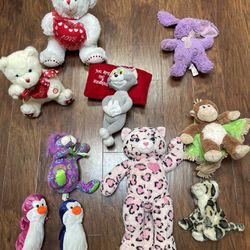 Set Of 10 Plush Toys Stuffed Animals Teddy Bear Valentine’s Baby 