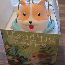 Corgi Hanging Planter Pot 