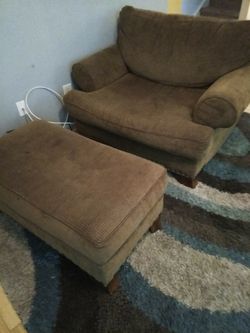 Loveseat and chair ottoman