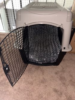 XL dog kennel and soft cushy bed