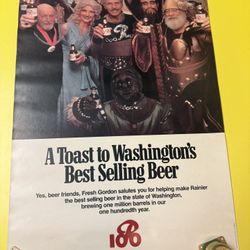Vintage 1978 Rainier Beer “Fresh Gordon” Centennial Poster