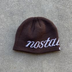 nostalgia brown jacquard beanie